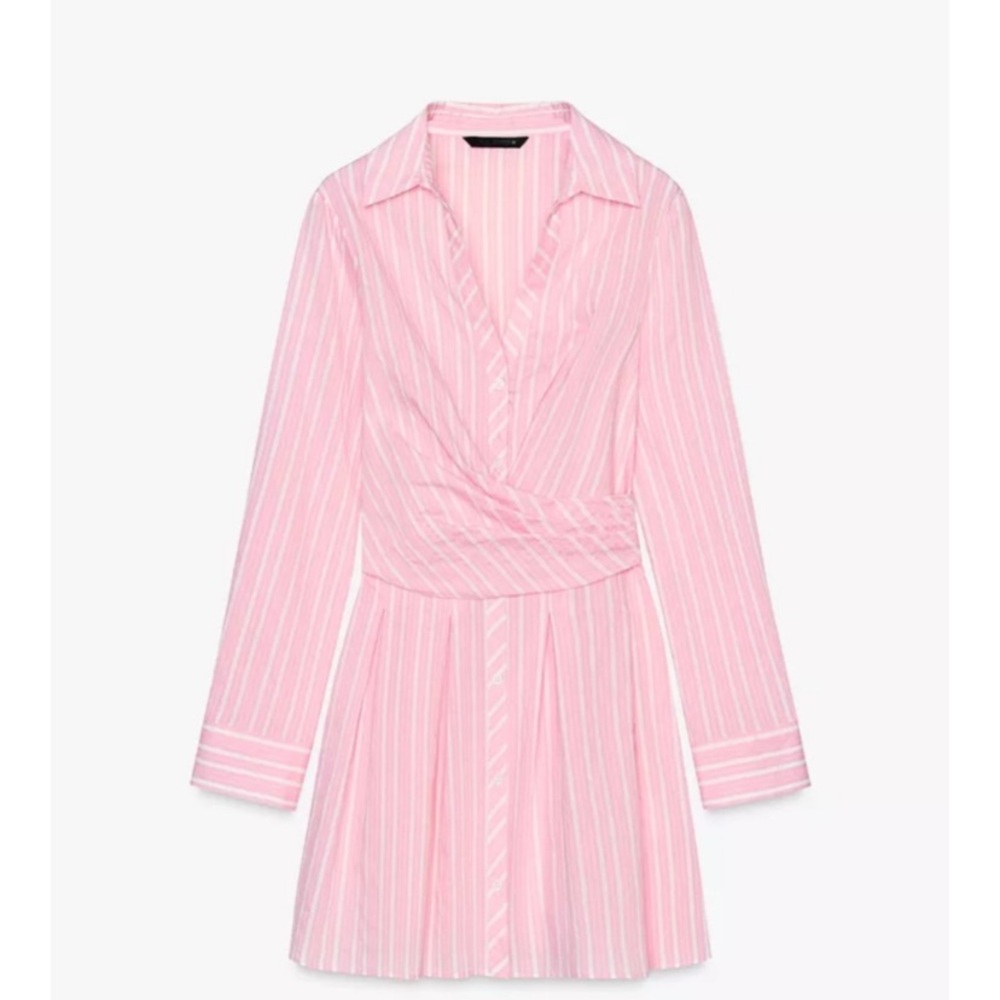 Zara Pink Striped Dress xl NWT